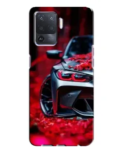 Чехол для OPPO A94 с картинкой «Спортивная BMW и цветы» Чехол для OPPO A94 с картинкой «Спортивная BMW и цветы»