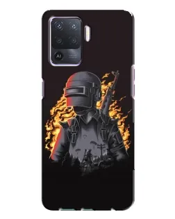 Чехол для OPPO A94 с картинкой «PUBG — огненный силуэт»