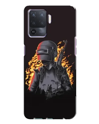 Чехол для OPPO A94 с картинкой «PUBG — огненный силуэт»