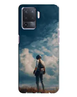 Чехол для OPPO A94 с картинкой «Герой PUBG на скале»