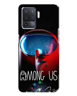 Чохол для OPPO A94 з картинкою «Червоний імпостер — макро»