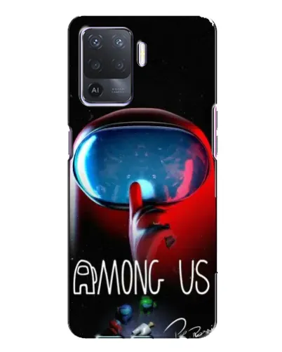 Чехол для OPPO A94 с картинкой «Красный импостер — макро»