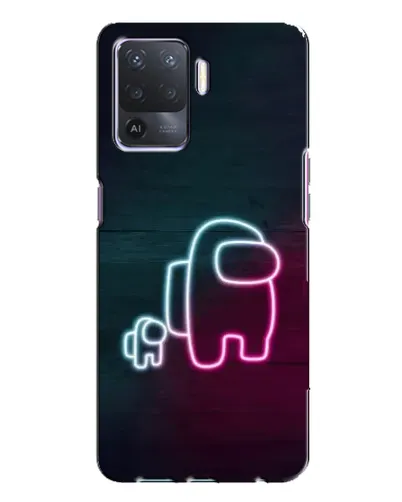 Чехол для OPPO A94 с картинкой «Among Us неон-арт»