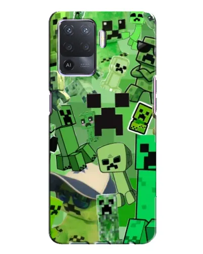Чехол для OPPO A94 с картинкой «Криперы Minecraft»