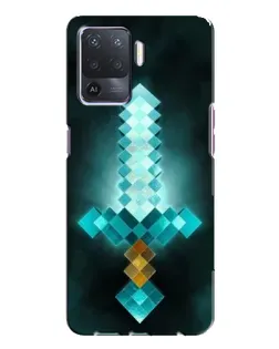 Чехол для OPPO A94 с картинкой «Алмазный меч неон»