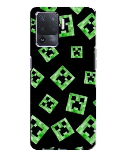 Чехол для OPPO A94 с картинкой «Паттерн с криперами»