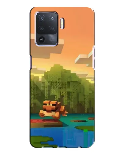 Чехол для OPPO A94 с картинкой «Майнкрафт закат солнца»