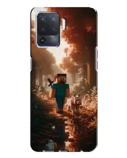 Чехол для OPPO A94 с картинкой «Стив в лесу»