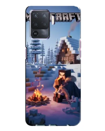 Чехол для OPPO A94 с картинкой «Зимний Minecraft»