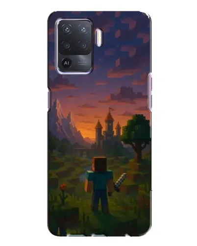 Чехол для OPPO A94 с картинкой «Стив у башни»
