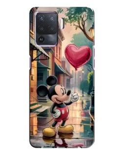 Чехол для OPPO A94 с картинкой «Микки и шарик-сердце»