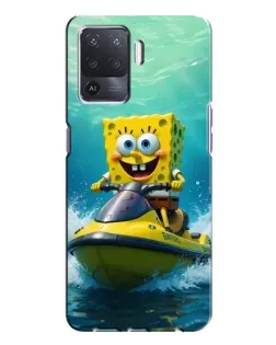 Чехол для OPPO A94 с картинкой «Спанч Боб на гидроцикле»