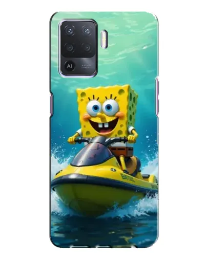 Чехол для OPPO A94 с картинкой «Спанч Боб на гидроцикле»