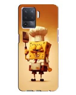 Чехол для OPPO A94 с картинкой «Губка Боб повар»