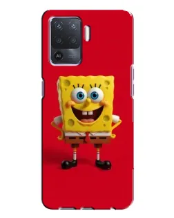 Чехол для OPPO A94 с картинкой «Спанч Боб на красном»