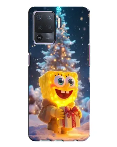 Чехол для OPPO A94 с картинкой «Рождественский Спанч Боб»