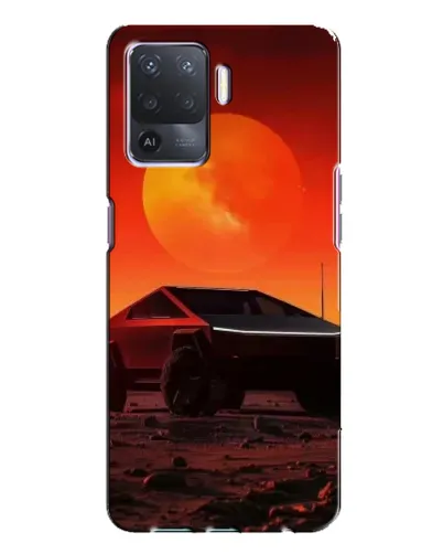 Чехол для OPPO A94 с картинкой «Cybertruck на Марсе»