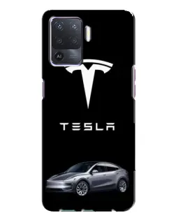 Чехол для OPPO A94 с картинкой «Tesla Model Y»