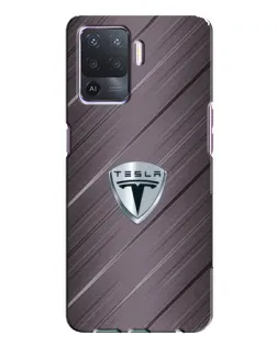 Чехол для OPPO A94 с картинкой «Металлическая текстура Tesla»