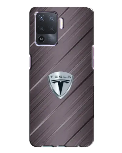 Чехол для OPPO A94 с картинкой «Металлическая текстура Tesla»