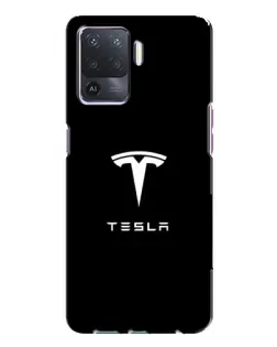 Чехол для OPPO A94 с картинкой «Tesla White Logo»