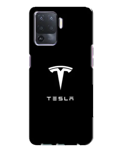 Чехол для OPPO A94 с картинкой «Tesla White Logo»