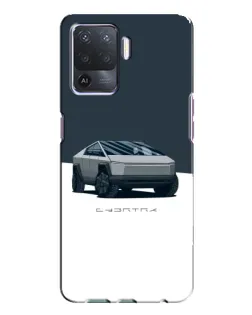 Чехол для OPPO A94 с картинкой «Серебристый Cybertruck Tesla»