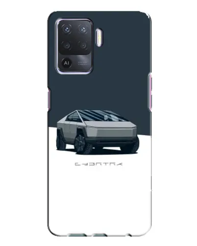 Чехол для OPPO A94 с картинкой «Серебристый Cybertruck Tesla»