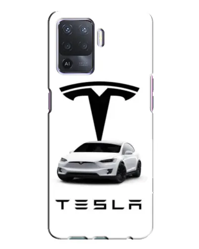 Чехол для OPPO A94 с картинкой «Tesla White Style»