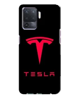 Чехол для OPPO A94 с картинкой «Tesla Red Logo»