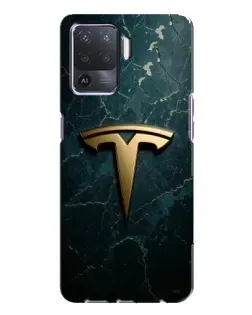 Чехол для OPPO A94 с картинкой «Мраморная Tesla Gold»