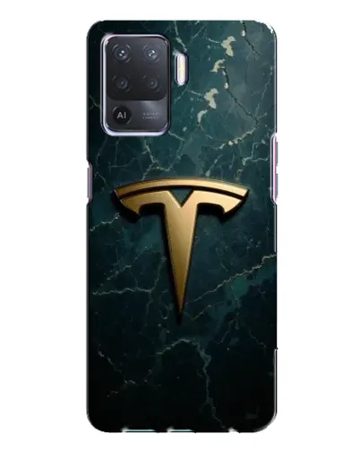 Чехол для OPPO A94 с картинкой «Мраморная Tesla Gold»