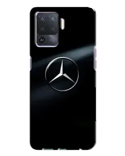 Чехол для OPPO A94 с картинкой «Mercedes на металле»