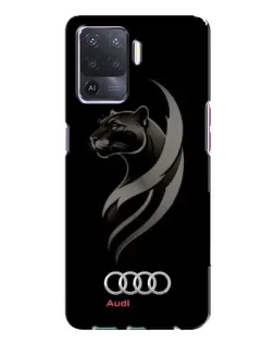 Чехол для OPPO A94 с картинкой «Графика — пантера и Audi»