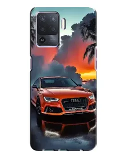Чехол для OPPO A94 с картинкой «Audi — закат»
