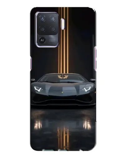Чехол для OPPO A94 с картинкой «Lamborghini золотые линии»