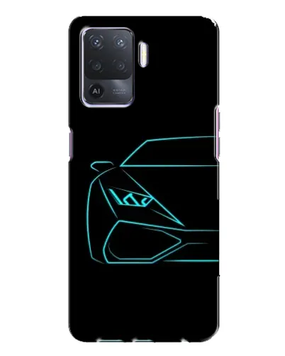 Чехол для OPPO A94 с картинкой «Голубой силуэт Lamborghini»