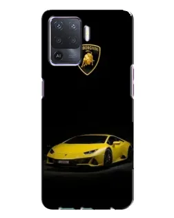 Чехол для OPPO A94 с картинкой «Lamborghini желтый акцент»