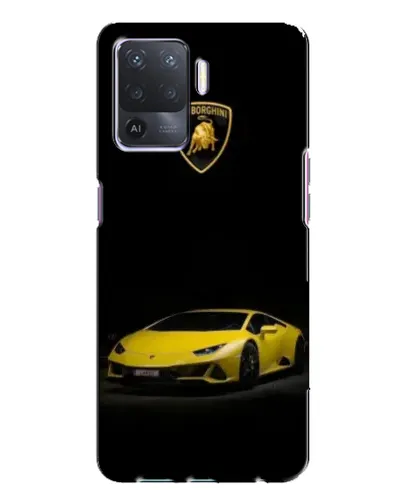 Чехол для OPPO A94 с картинкой «Lamborghini желтый акцент»