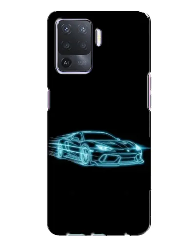 Чехол для OPPO A94 с картинкой «Неоновый контур Lamborghini»