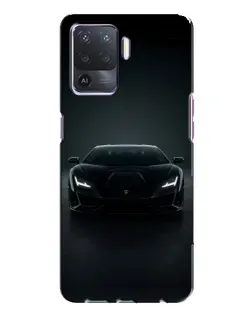 Чехол для OPPO A94 с картинкой «Черный Lamborghini Aventador»