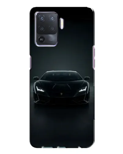 Чехол для OPPO A94 с картинкой «Черный Lamborghini Aventador»