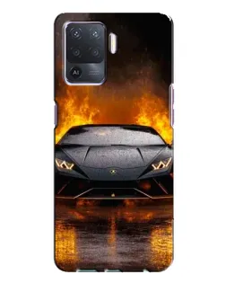 Чехол для OPPO A94 с картинкой «Lamborghini в огне»