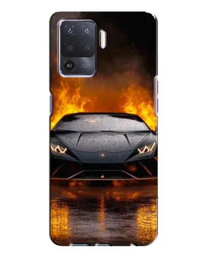 Чехол для OPPO A94 с картинкой «Lamborghini в огне»
