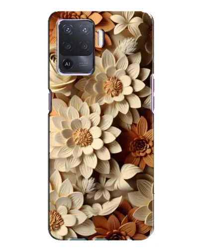 Чехол для OPPO A94 с картинкой «Бежевый флористический декор»