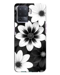 Чехол для OPPO A94 с картинкой «Монохромные астры»