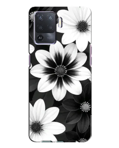 Чехол для OPPO A94 с картинкой «Монохромные астры»