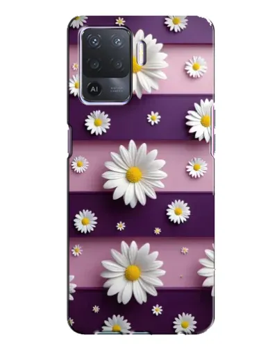 Чехол для OPPO A94 с картинкой «Ромашки на фиолетовом»