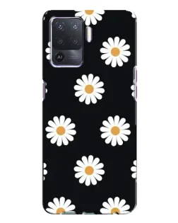 Чехол для OPPO A94 с картинкой «Ромашки на черном»