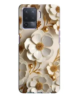 Чехол для OPPO A94 с картинкой «Белие бумажние  цвети»
